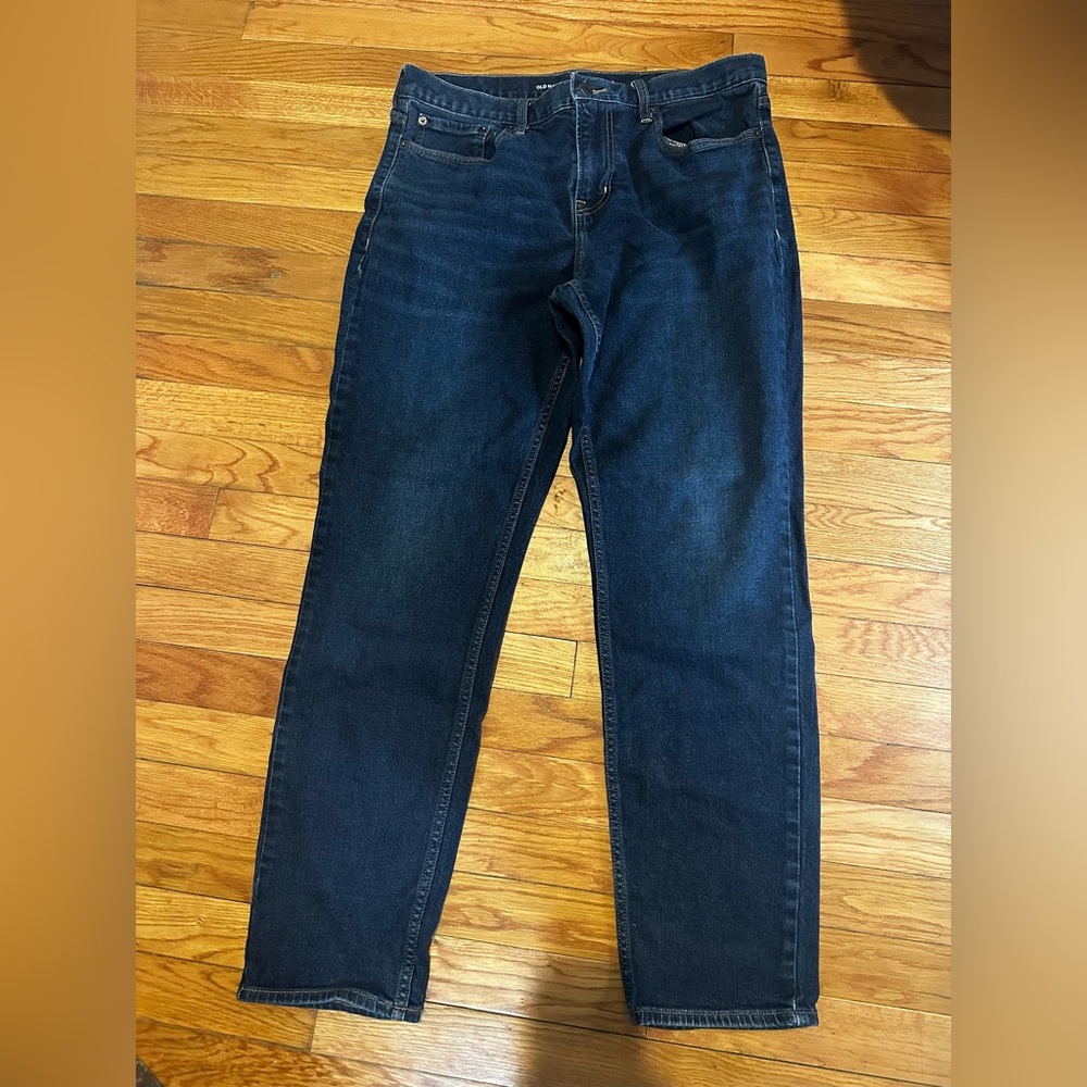 Old Navy Jeans Mens 34x32 Blue Athletic Taper Stretch Flex Denim Dark Wash